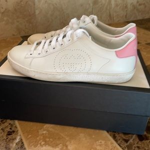 Gucci Ace leather sneaker white & pink size G6